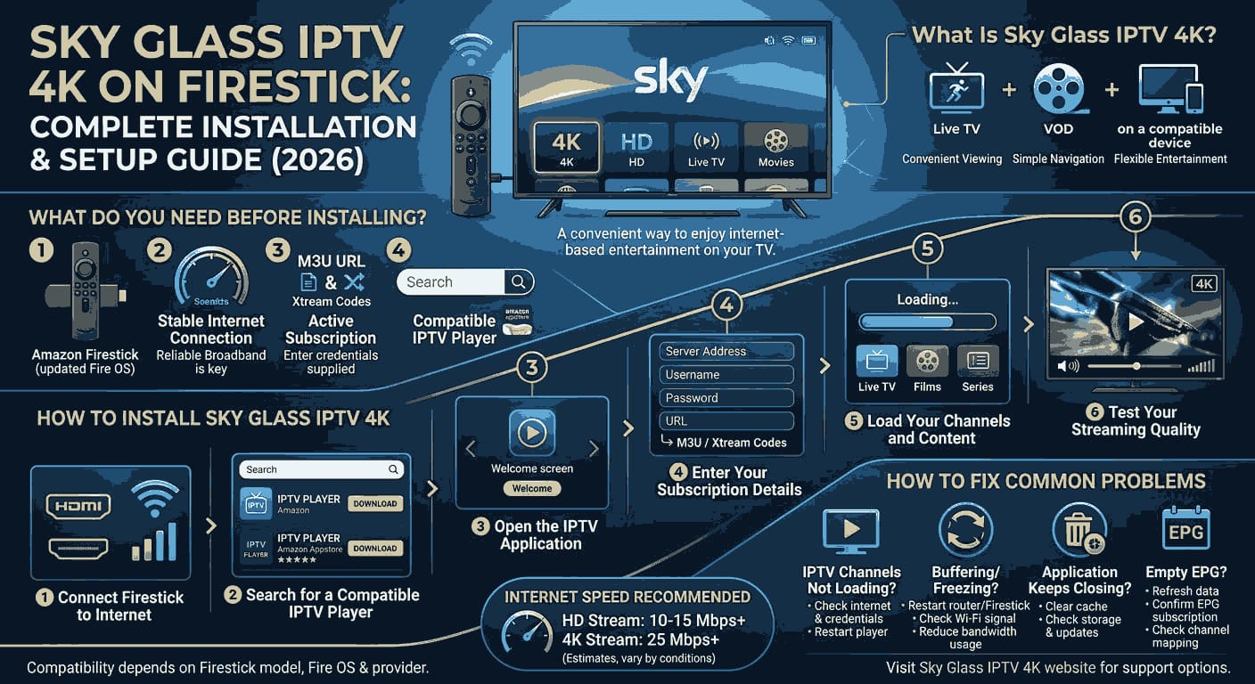Sky Glass IPTV 4K on Firestick: Complete Installation and Setup Guide (2026)